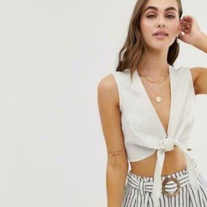 Faithfull The Brand Marcie White Sleeveless Tie